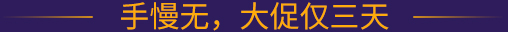 手慢无，大促仅两天